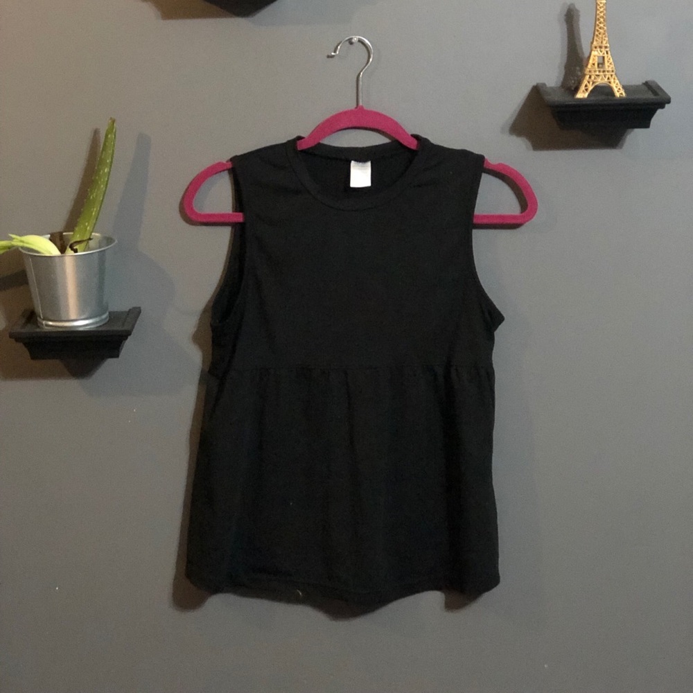 Black and Olive green fit flare tank